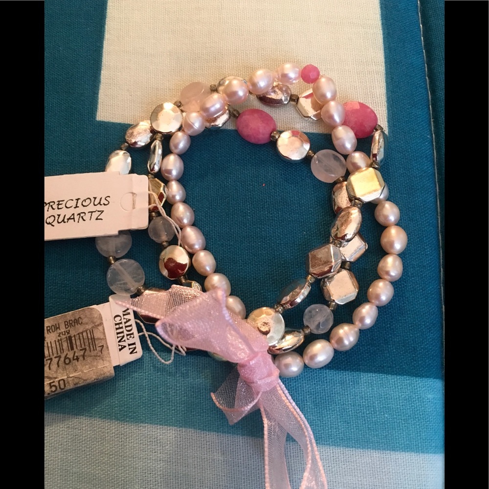 NWT Blue Tulip Rose Quartz bracelet